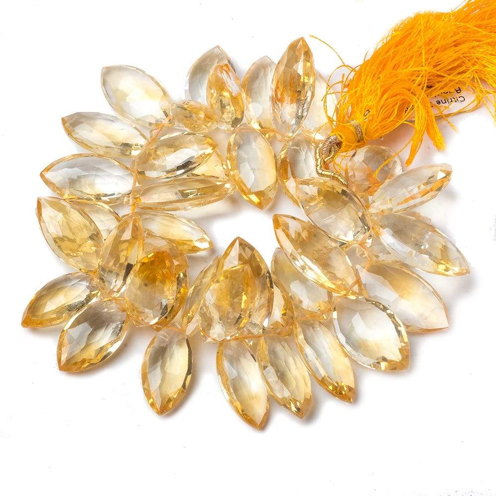 18x10-23x11mm Citrine Marquise Briolette Beads 7.5 inch 41 pieces - Beadsofcambay.com