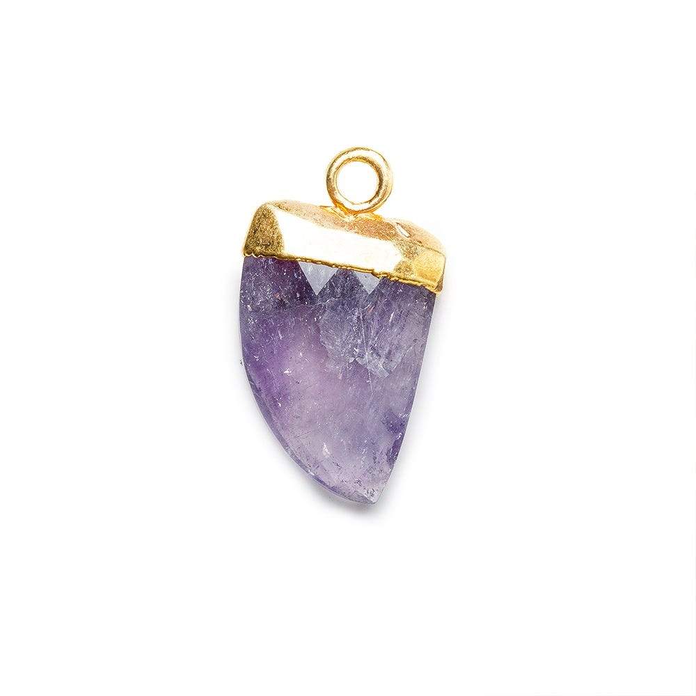 18x10mm 24kt Gold Leafed Amethyst Horn Pendant 1 piece - Beadsofcambay.com