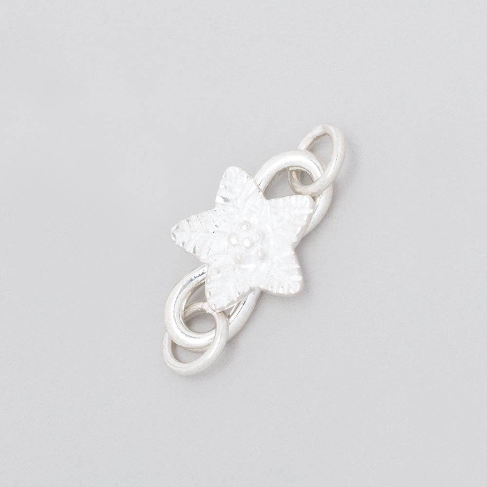 18x11mm Sterling Silver S Hook with Flower 1 piece - Beadsofcambay.com