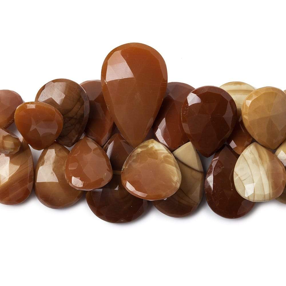 18x13-21x17mm Bruno Jasper Faceted Pear Briolette 4 inch 22 beads AA - Beadsofcambay.com