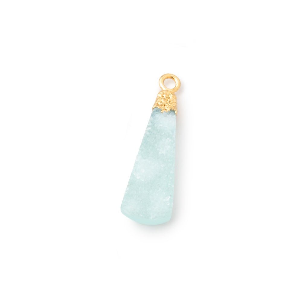 18x6-29x7mm Gold Leafed Seafoam Drusy Pear Pendant 1 focal piece - Beadsofcambay.com