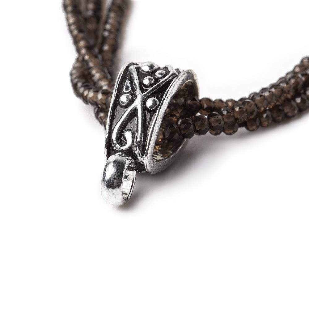 18x7.5mm Antiqued Sterling Silver Bail Crisscross Design 1 finding - Beadsofcambay.com