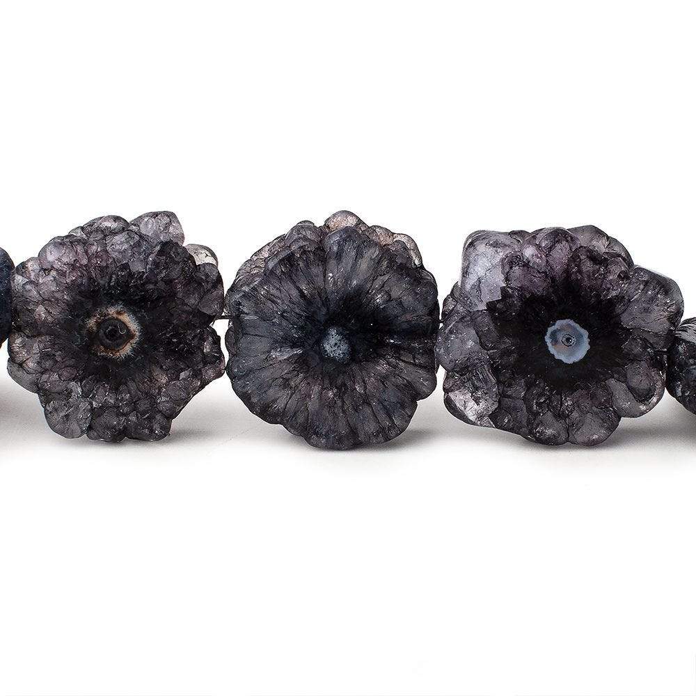 19-21mm Blue Black Solar Quartz Straight Drilled Slice Beads 8 inch 10 pieces - Beadsofcambay.com