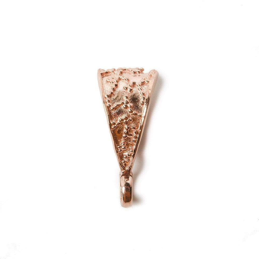 19.5x9mm Rose Gold plated Copper Bail Miligrain Vine Design 1 pcs - Beadsofcambay.com