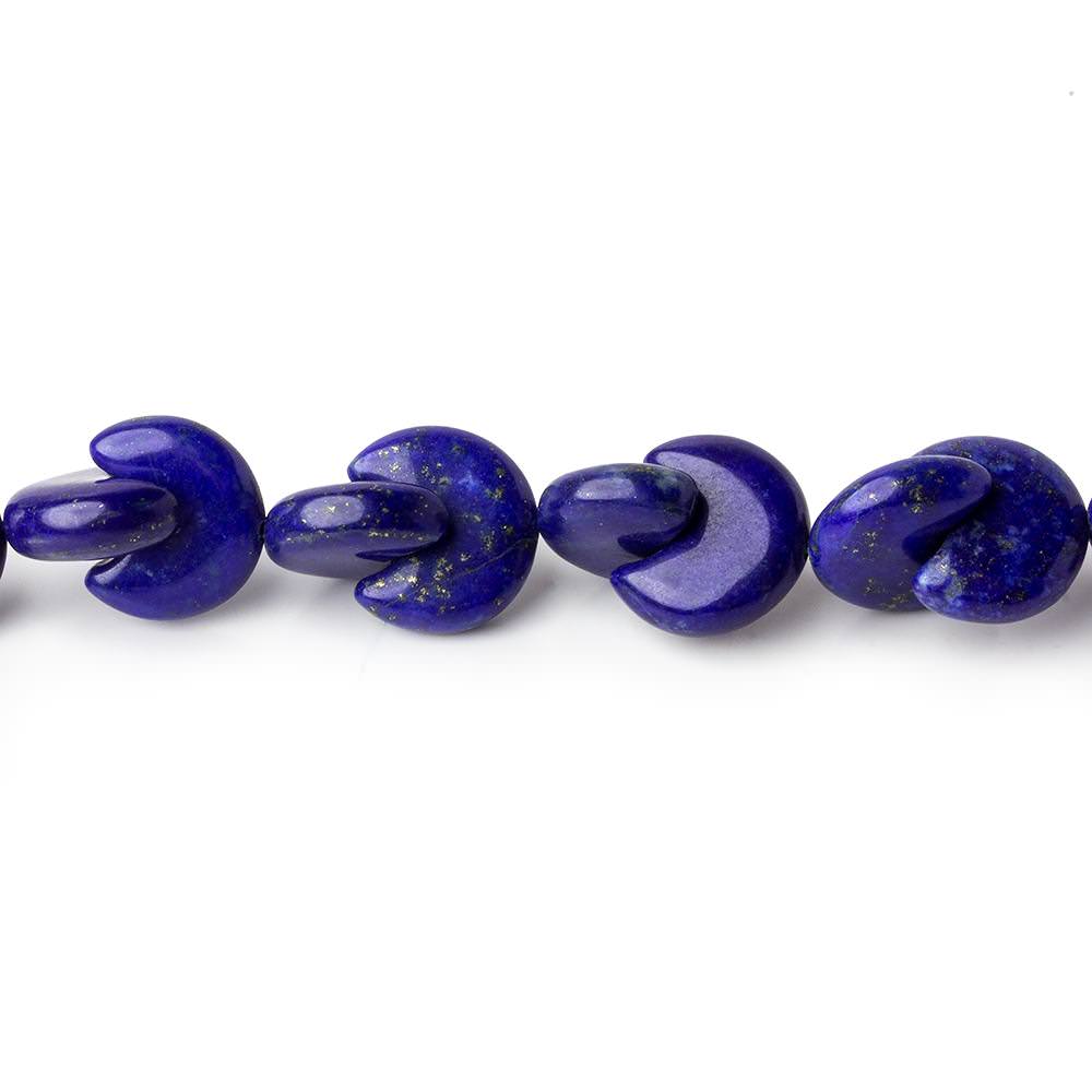 19x10mm Lapis Lazuli interlocking center drilled half moon beads 7.5 inch 26 pieces AAA - Beadsofcambay.com