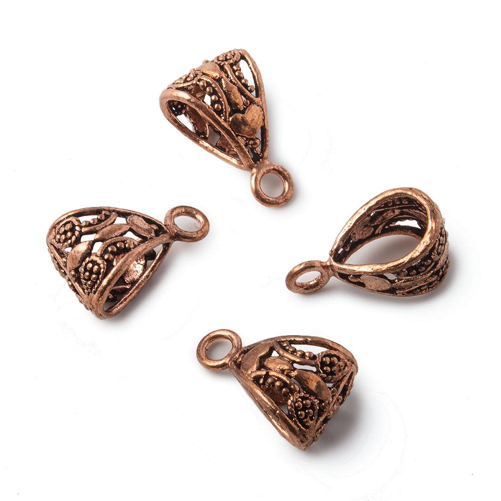 19x11mm Butterfly Antiqued Copper Bail Finding Set of 4 - Beadsofcambay.com