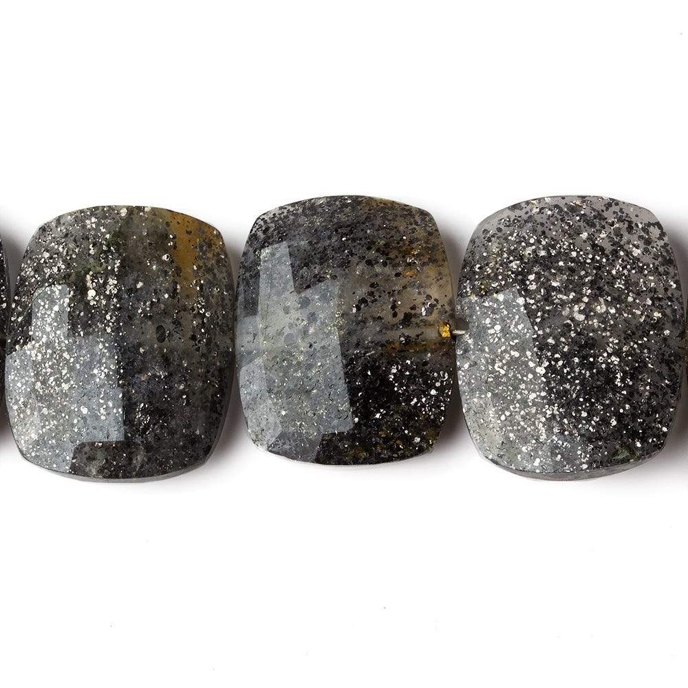 19x15mm Celestial Quartz side drilled Faceted Cushion beads 8 inch 13 pieces AA - Beadsofcambay.com