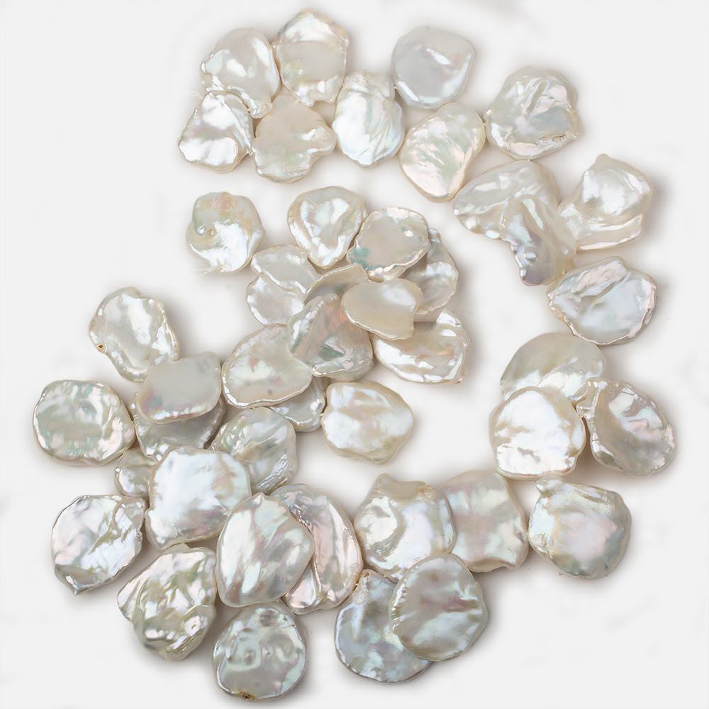 19x16-29x23mm Creamy White Top Drilled Ultra Keshi Pearls 16 inch 36 pieces AAA - Beadsofcambay.com