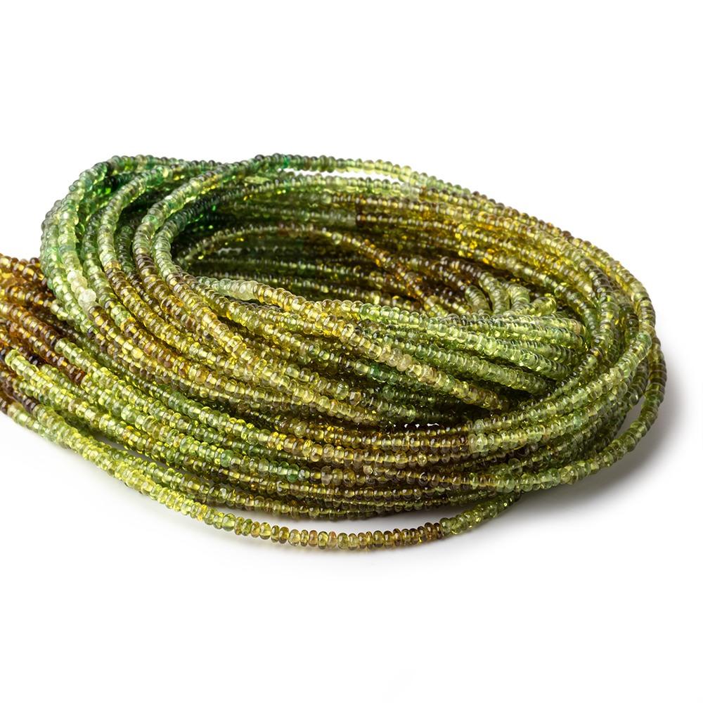 2-2.5mm Green & Brown Apatite Plain Rondelle Beads 16 inch 265 pieces - Beadsofcambay.com