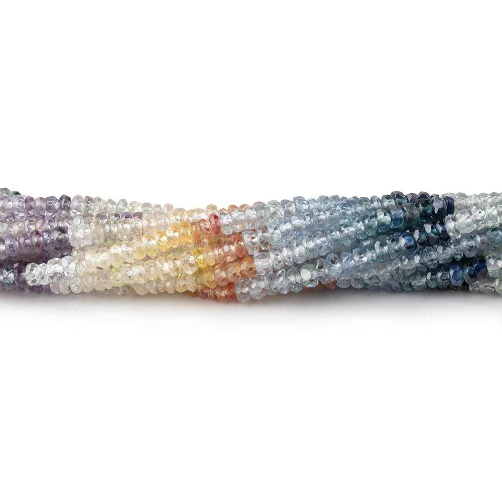 2-2.5mm Multi Color Sapphire Faceted Rondelle Beads 15 inch 300 pieces AAA - Beadsofcambay.com
