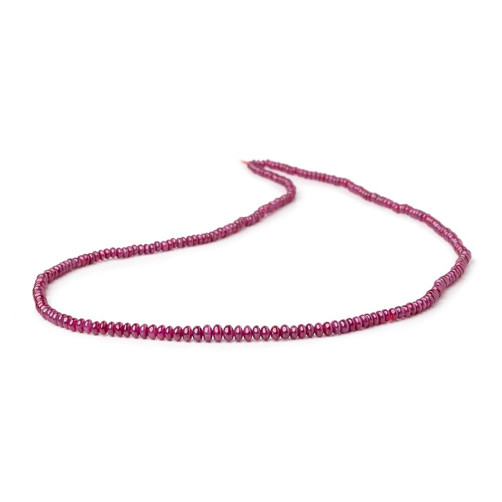 2-3.5mm Ruby Plain Rondelle Beads 16 inch 257 pieces AA - Beadsofcambay.com