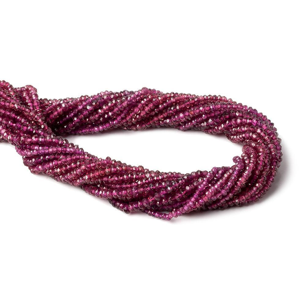 2-3mm Rhodolite Garnet faceted rondelle Beads 14 inch 160 pieces - Beadsofcambay.com