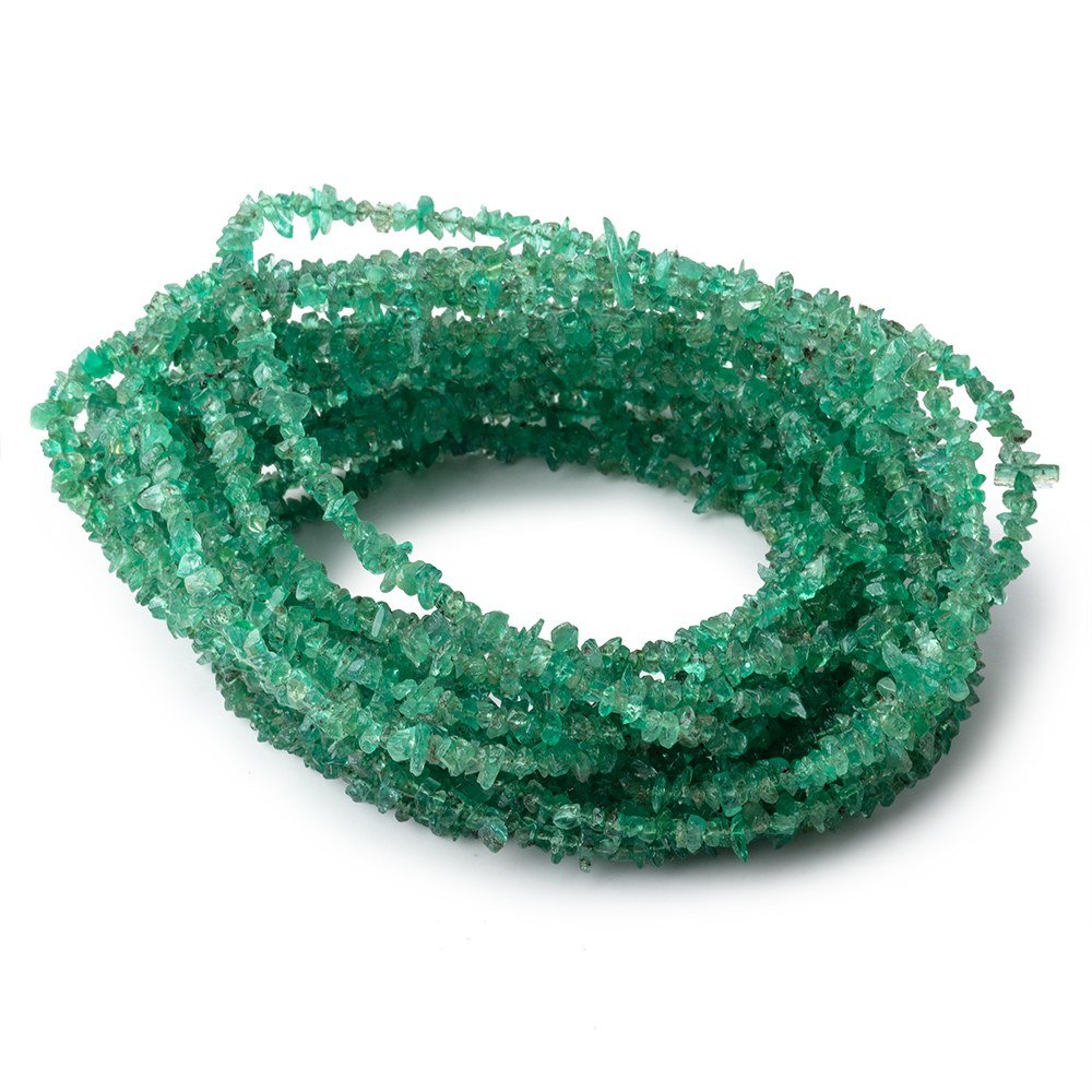 2-3mm Zambian Emerald Chip Beads 15 inch 300 pieces - Beadsofcambay.com