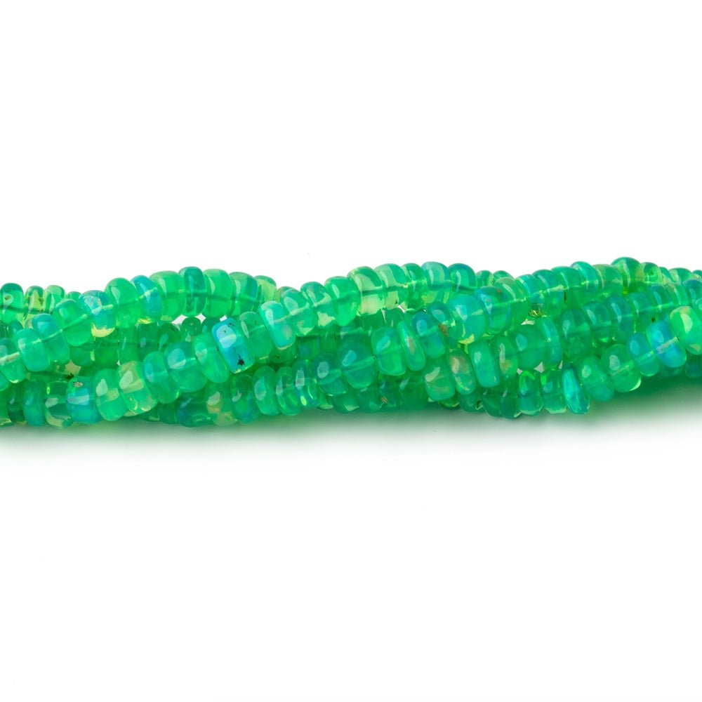 BeadsofCambay 2-4.5mm Lime Green Ethiopian Opal Plain Rondelle Beads 17 inch 245 pieces