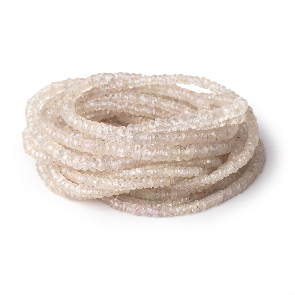 2-4mm Pale Pink Sapphire Faceted Rondelle Beads 16 inch 225 pieces - Beadsofcambay.com