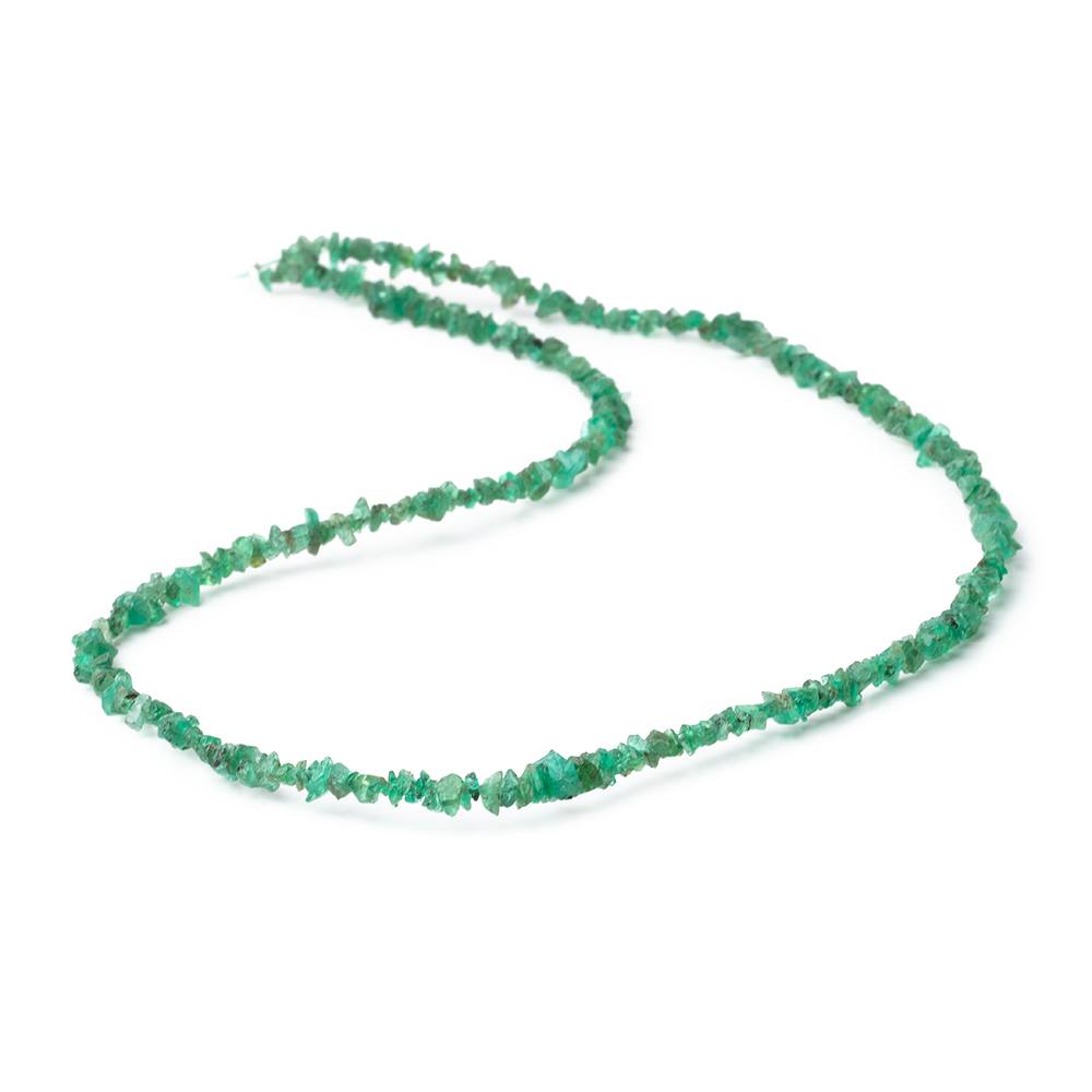 2-4mm Zambian Emerald Chip Beads 15 inch 290 pieces - Beadsofcambay.com