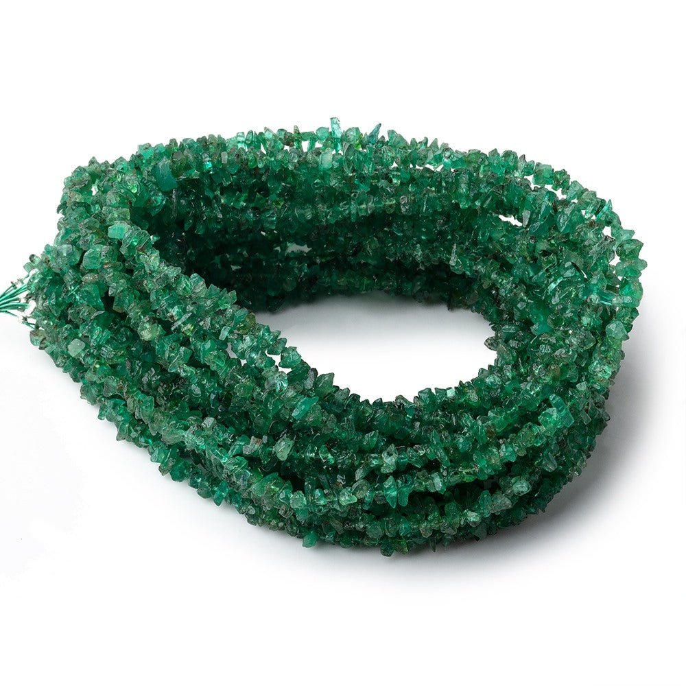 2-4mm Zambian Emerald Chip Beads 15 inch 290 pieces - Beadsofcambay.com