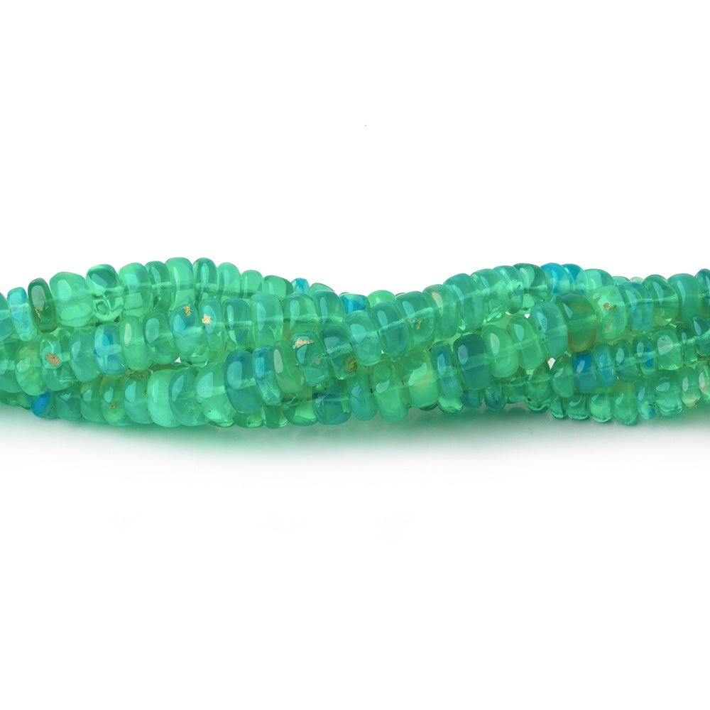2-5mm Kelly Green Ethiopian Opal Plain Rondelle Beads 18 inch 300 pieces - Beadsofcambay.com