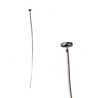 2" length Disc Headpin Black Gold plated .925 Silver, 22 Gauge Wire, 10 pieces per Bag - Beadsofcambay.com