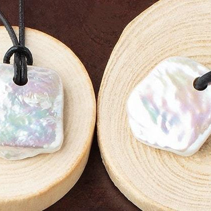 20-22mm Off White Square Large Hole Pearl Focal Bead 1 piece - Beadsofcambay.com