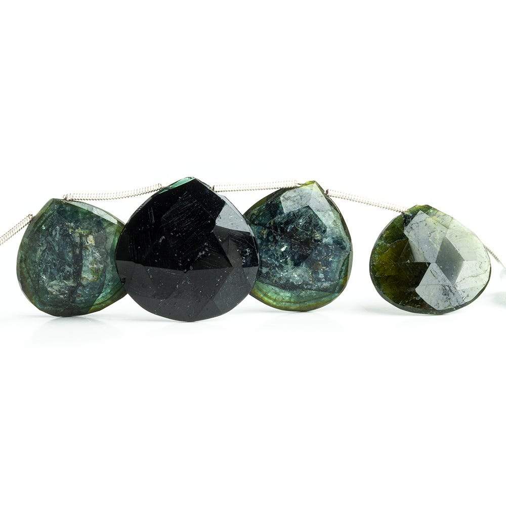 20-23mm Green Tourmaline Beads Heart Briolette - Beadsofcambay.com