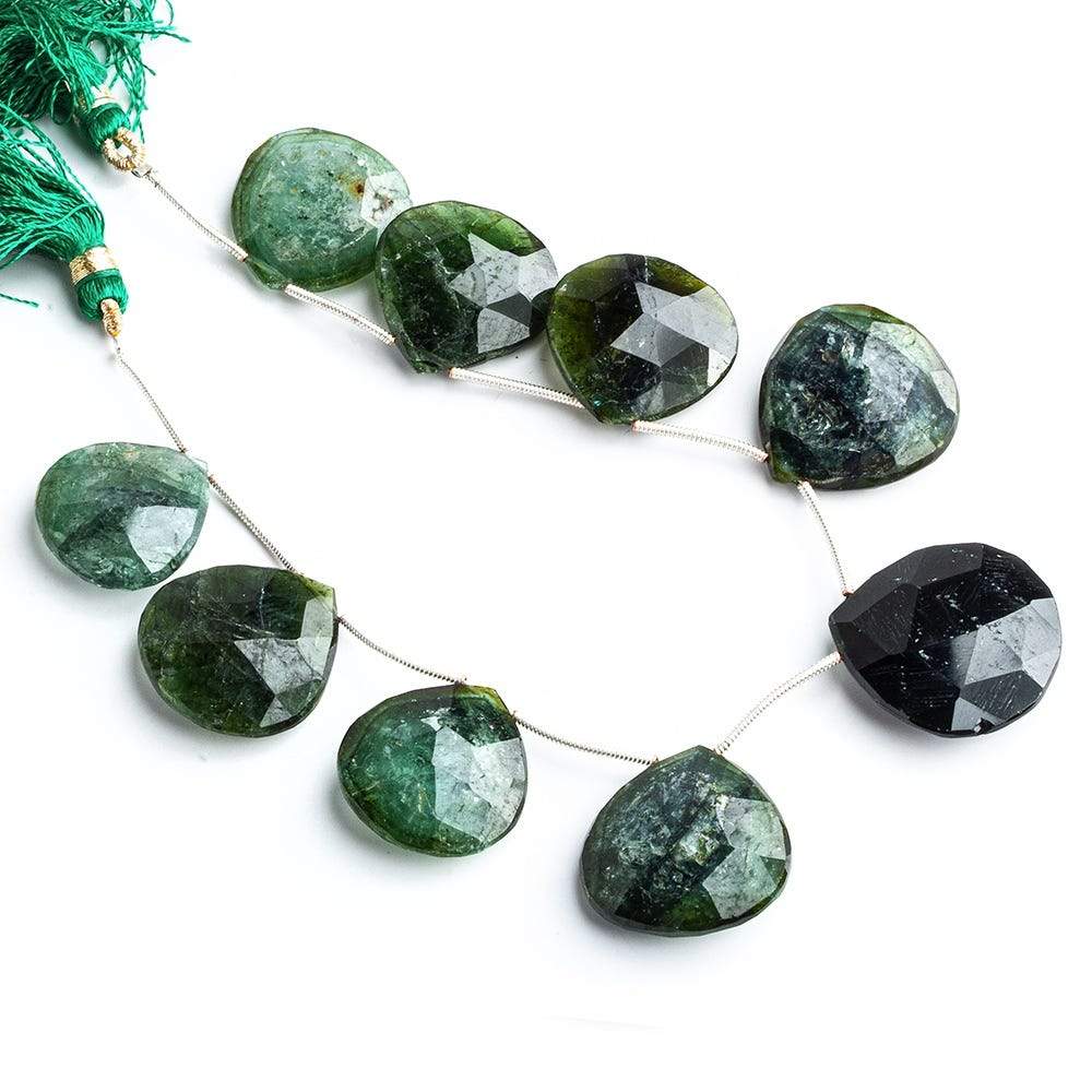 20-23mm Green Tourmaline Beads Heart Briolette - Beadsofcambay.com