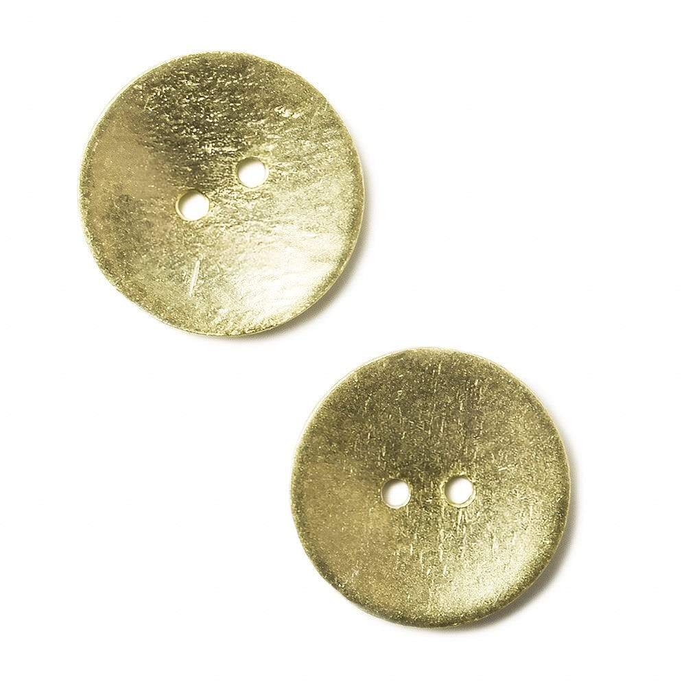 20mm 14kt Gold Round Button 6 pieces - Beadsofcambay.com