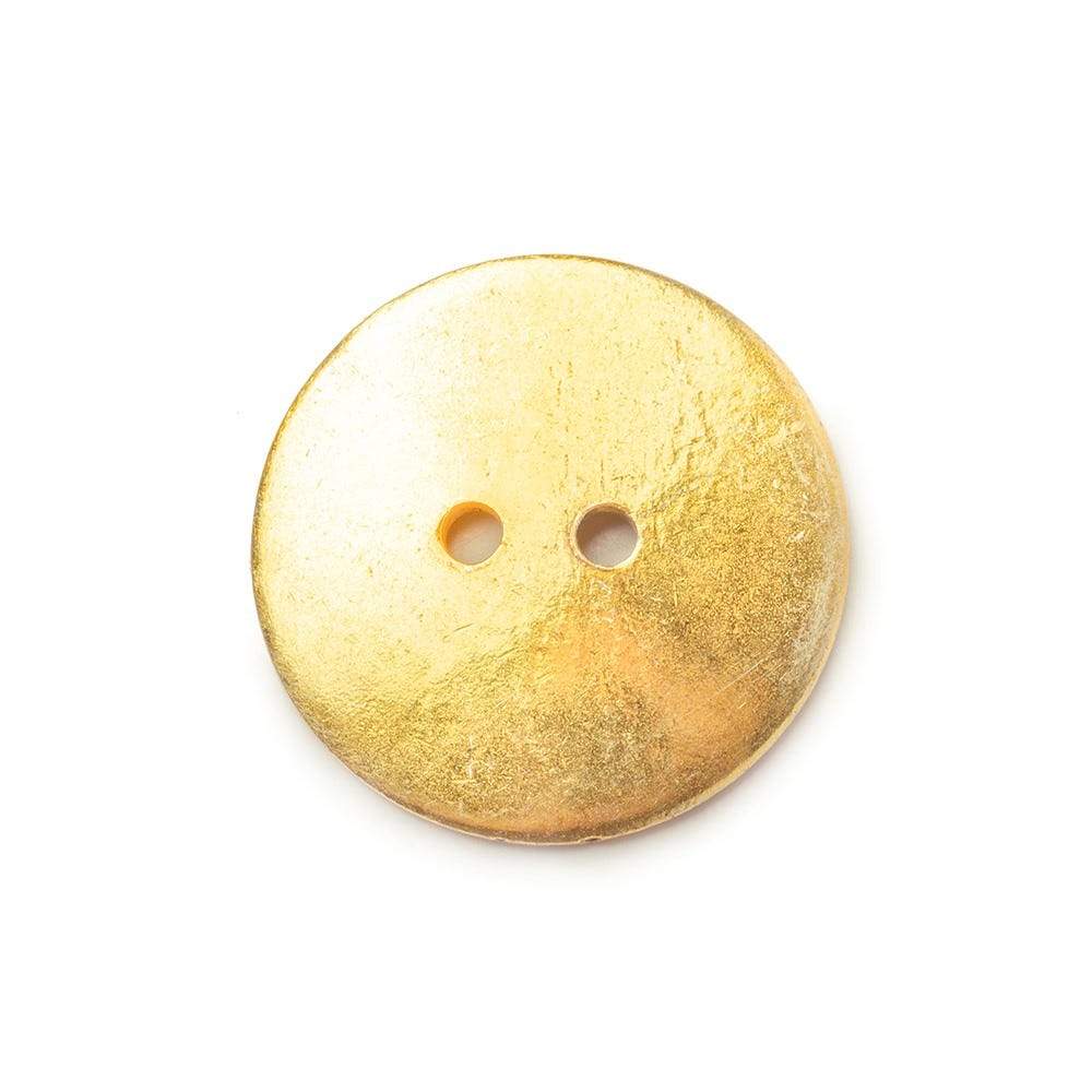 20mm 22kt plated Gold Round Button 6 pieces - Beadsofcambay.com