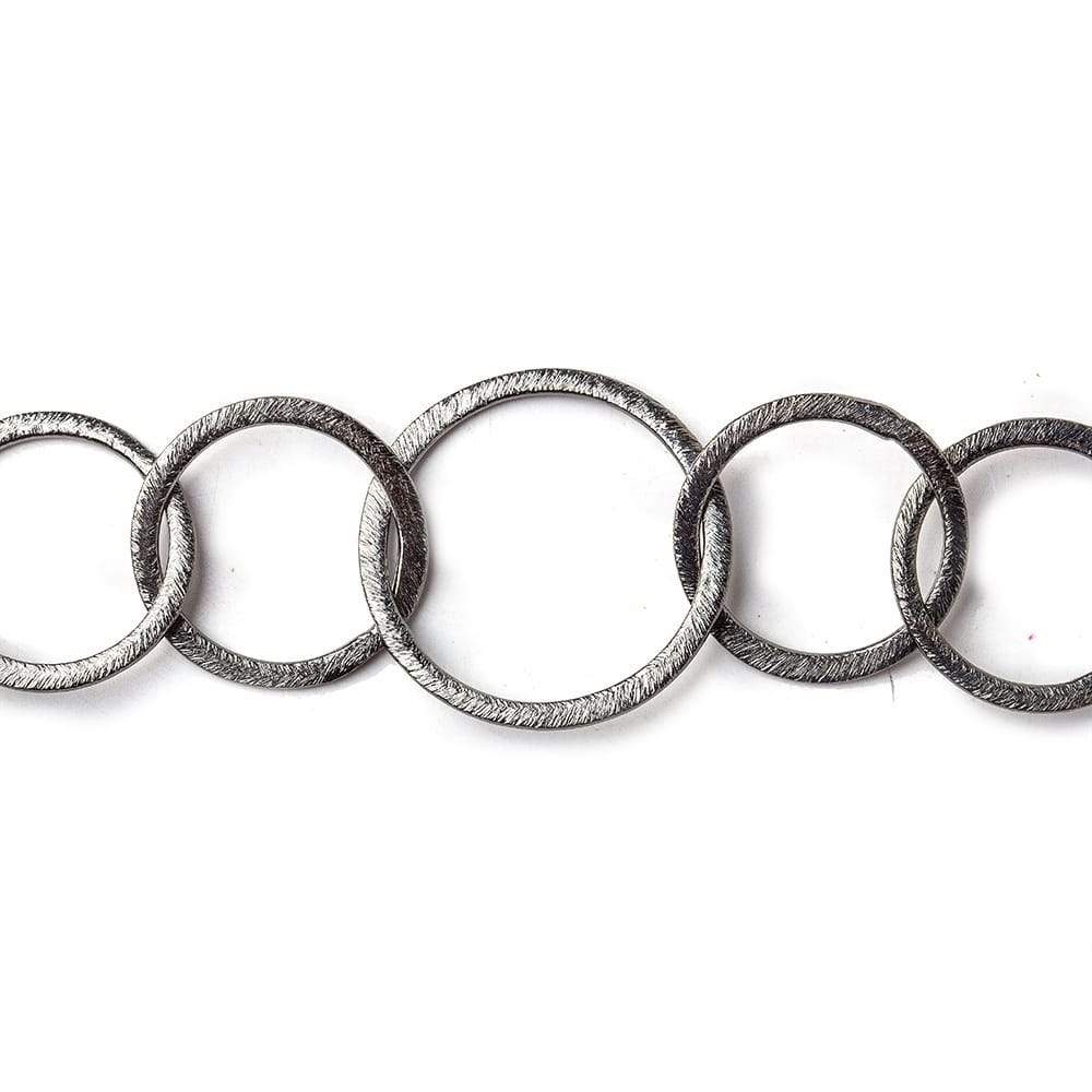 20mm & 26mm Black Gold plated Brushed Round Link Chain by the foot - Beadsofcambay.com