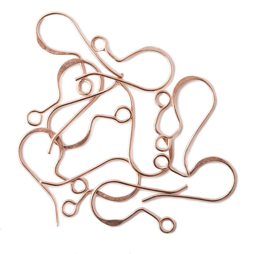 20mm Rose Gold Earwire Fishhook 10 Pieces - Beadsofcambay.com