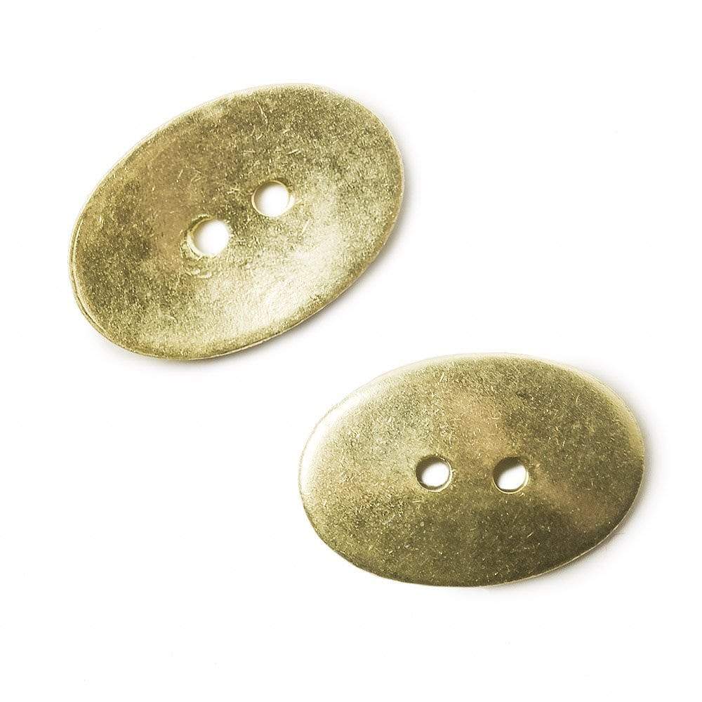 20x14mm 14kt Gold Oval Button 6 pieces - Beadsofcambay.com