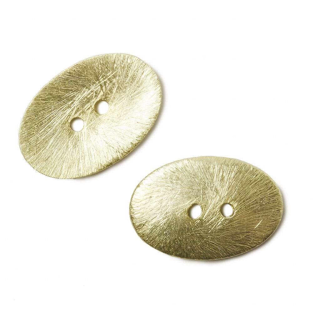 20x14mm 14kt Gold Oval Button brushed 6 pieces - Beadsofcambay.com