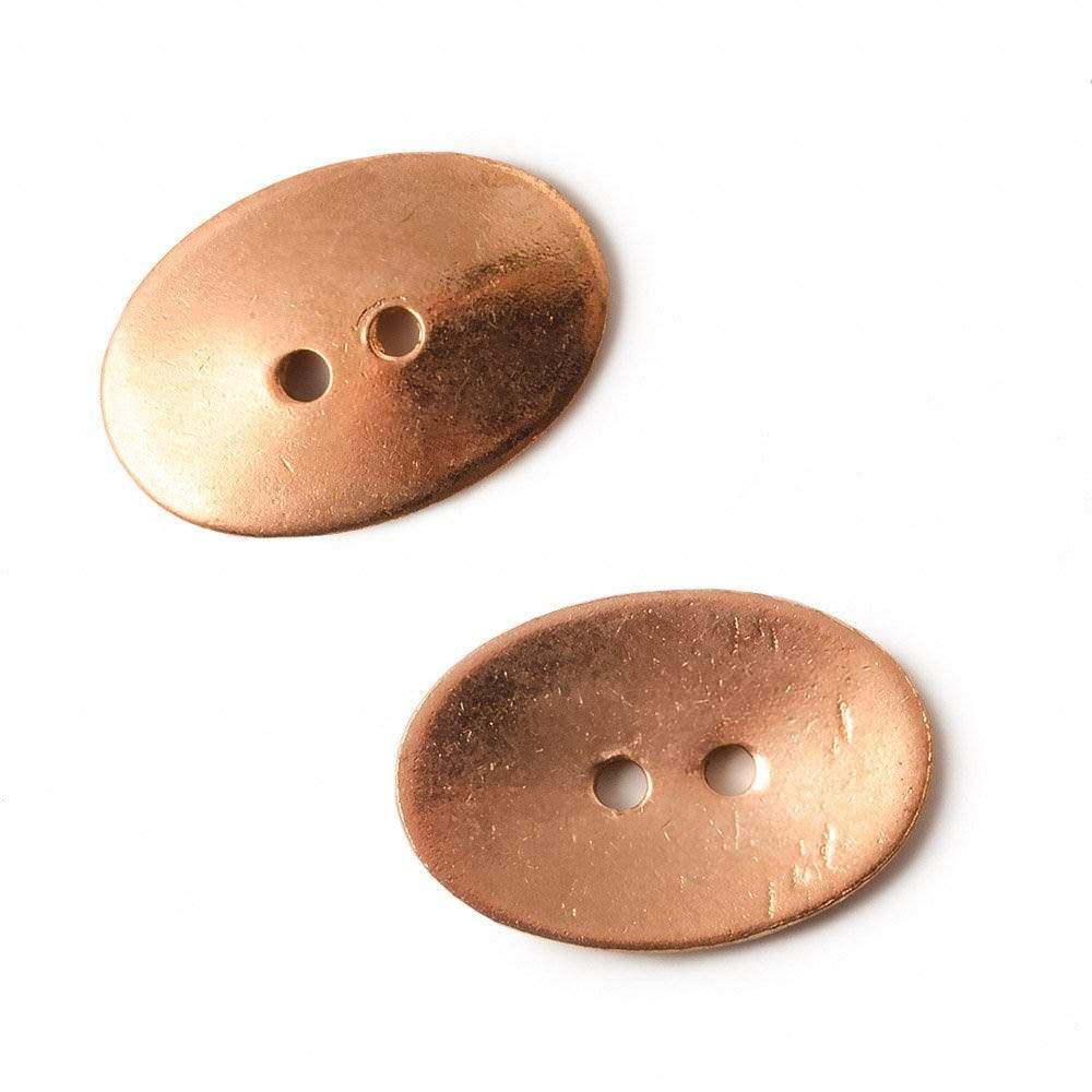 20x14mm Copper Oval Button, 6 pieces - Beadsofcambay.com