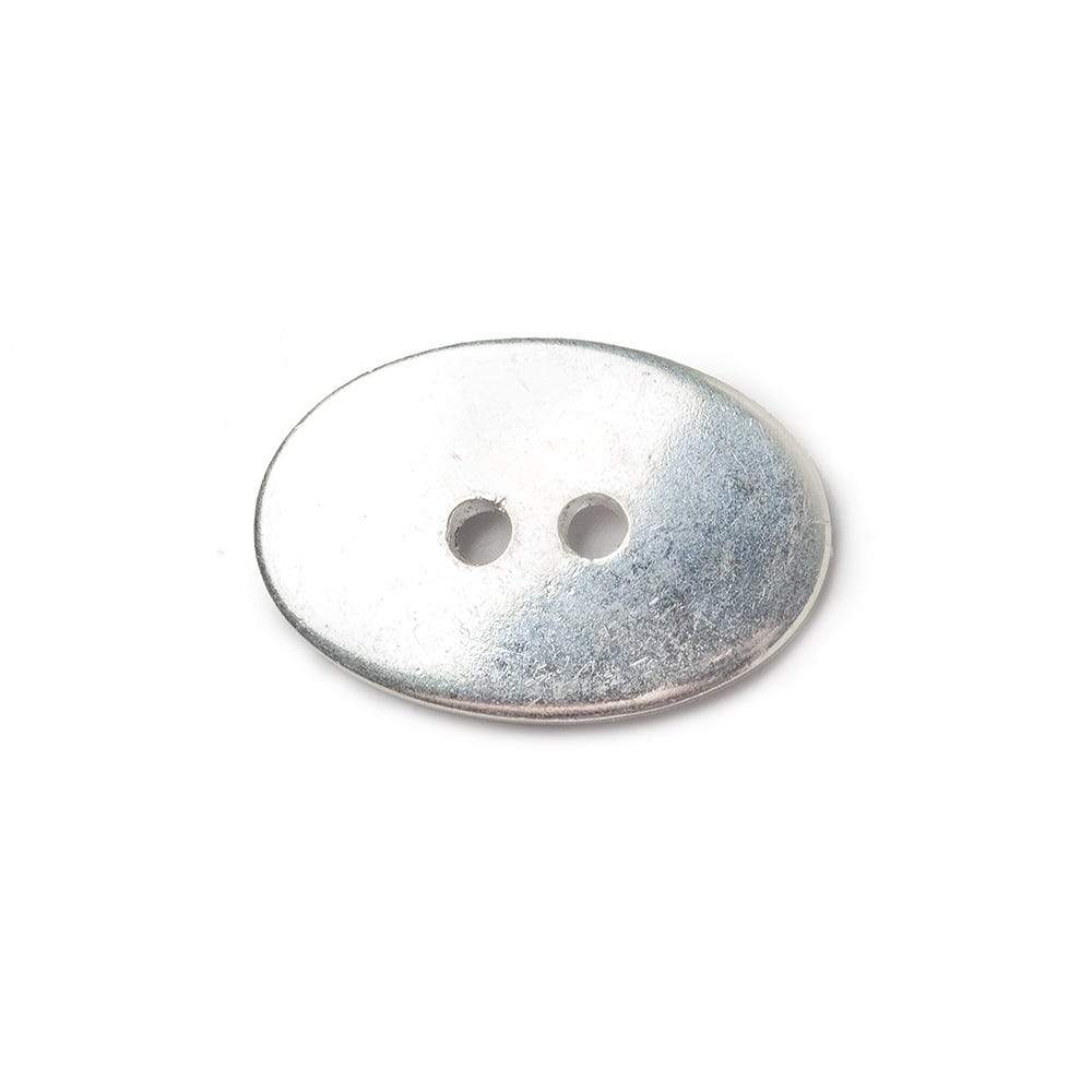 20x14mm Sterling Silver plated Oval Button, 6 pieces - Beadsofcambay.com