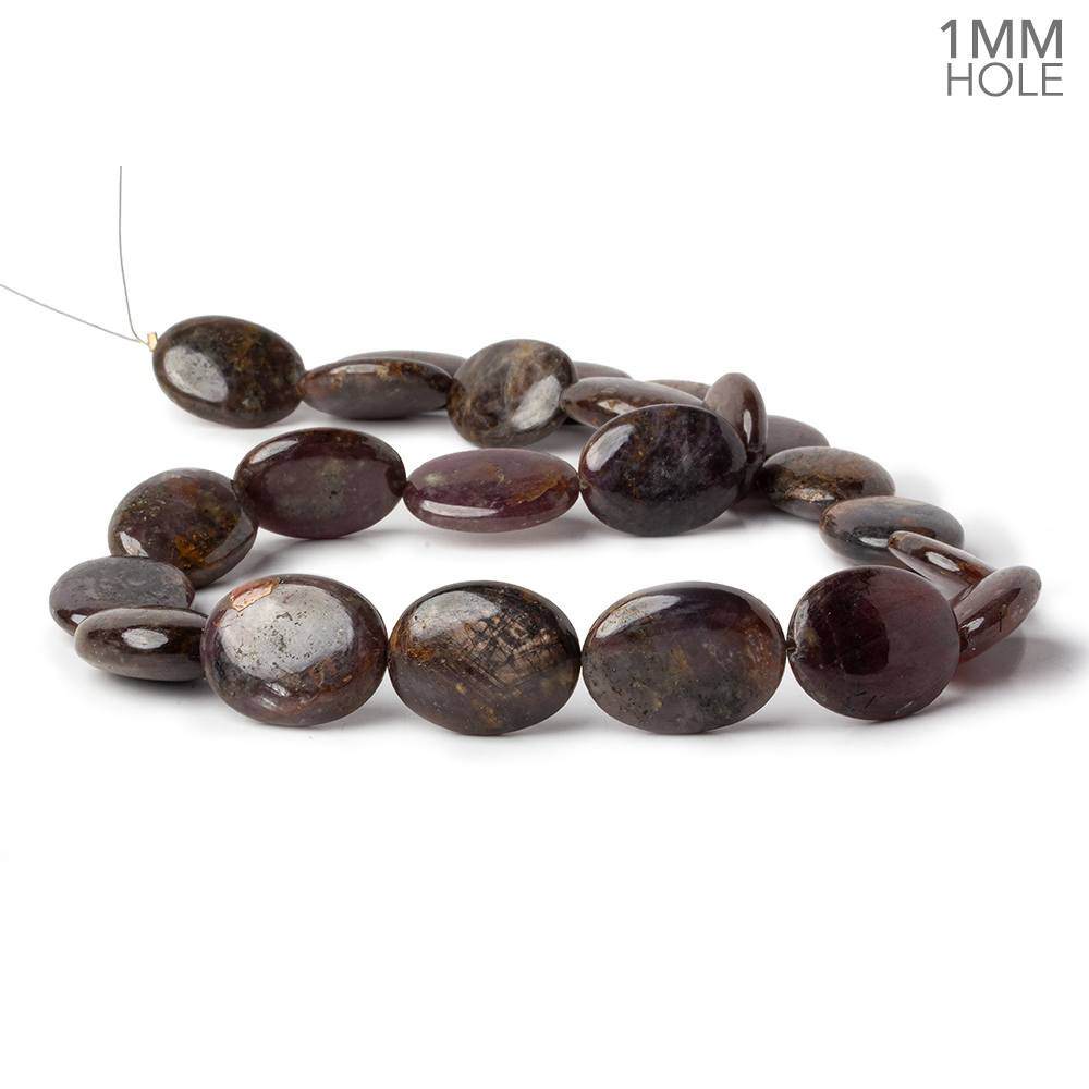 20x15mm Golden Sheen Sapphire plain oval beads 18.25 inch 23 pieces 1mmlarge hole AA - Beadsofcambay.com