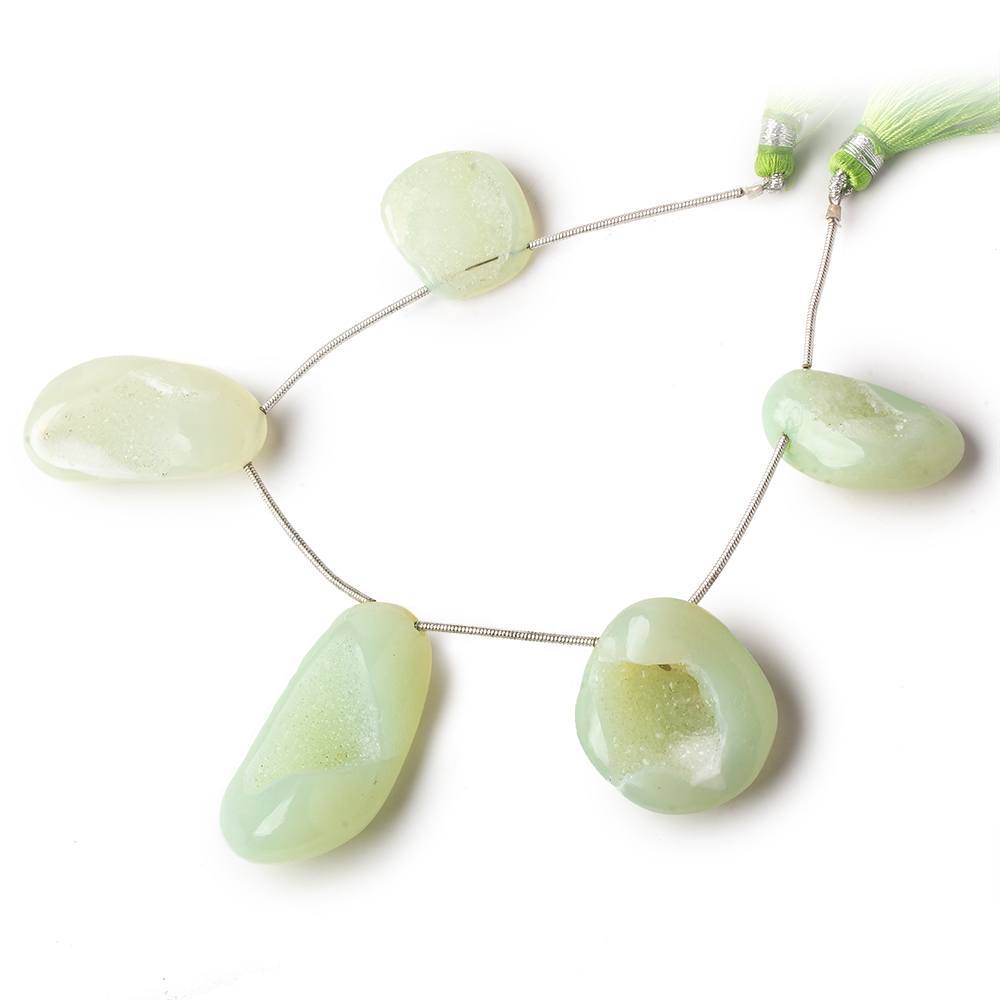 20x17-37x19mm Margarita Green Drusy Freeform Beads 5 pieces - Beadsofcambay.com