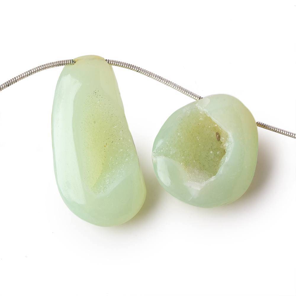 20x17-37x19mm Margarita Green Drusy Freeform Beads 5 pieces - Beadsofcambay.com