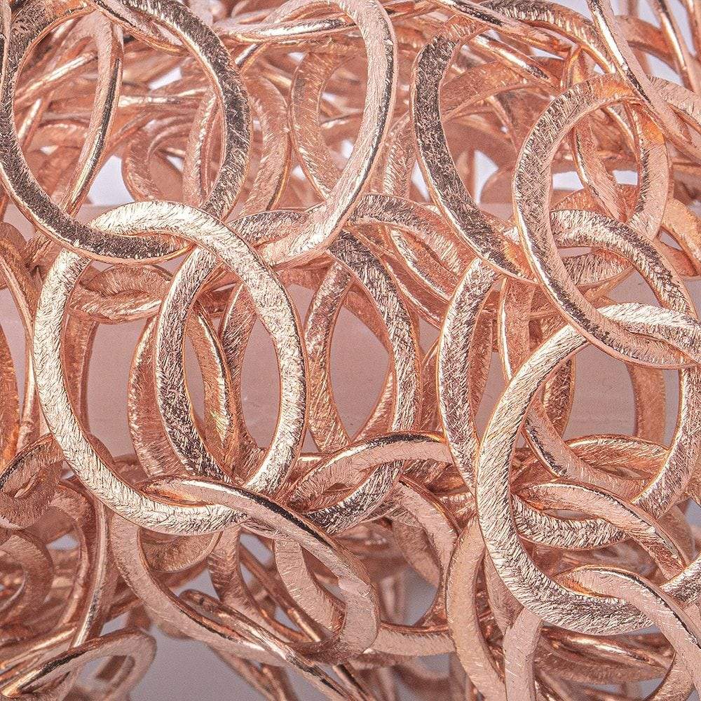 20x17mm Rose Gold plated Brushed Oval Link Chain by the foot - Beadsofcambay.com