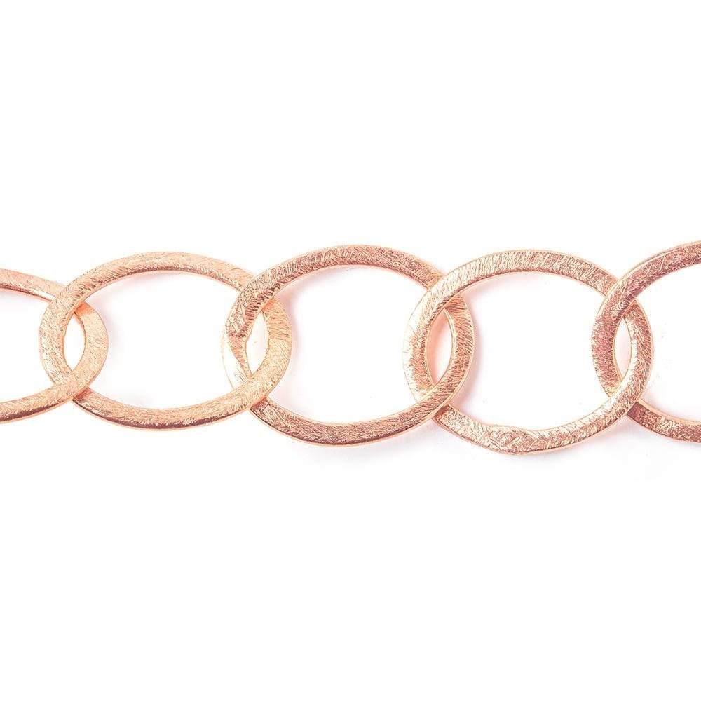 20x17mm Rose Gold plated Brushed Oval Link Chain by the foot - Beadsofcambay.com
