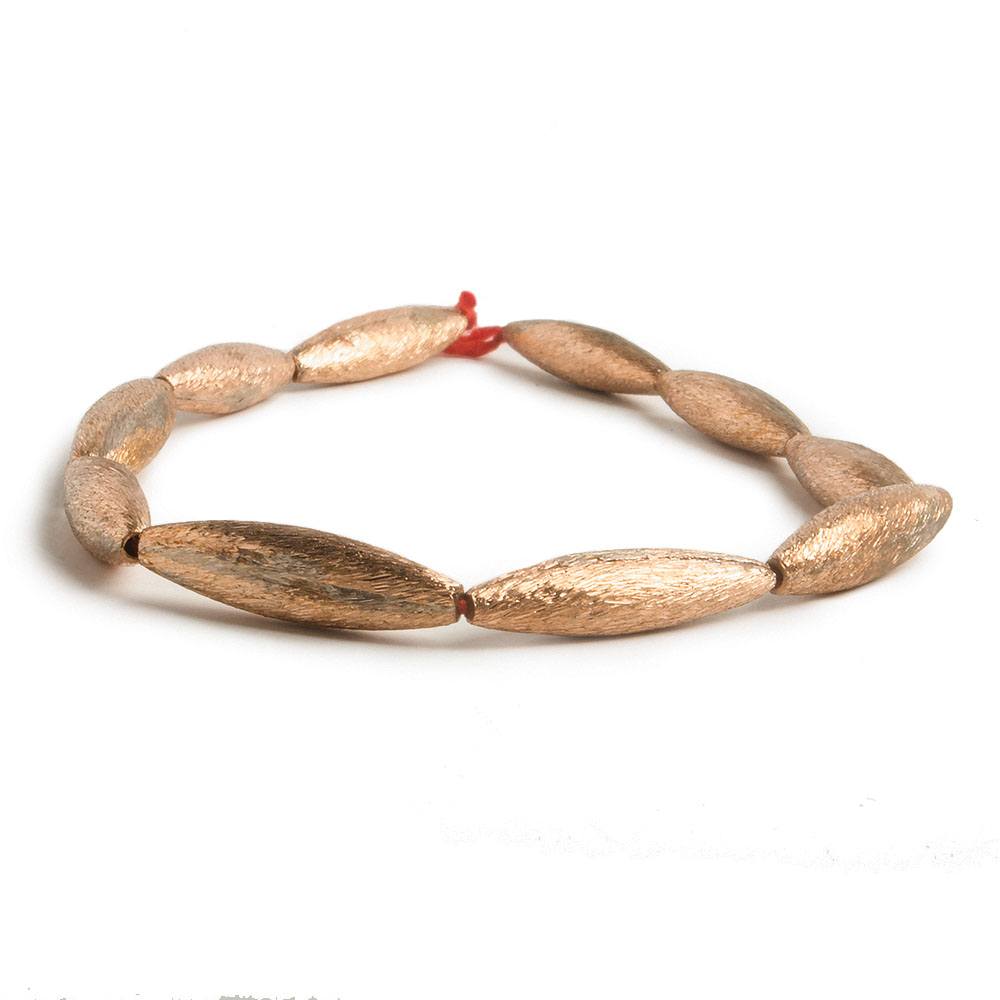 20x5mm Copper Brushed Marquise 8 inch 10 pcs - Beadsofcambay.com