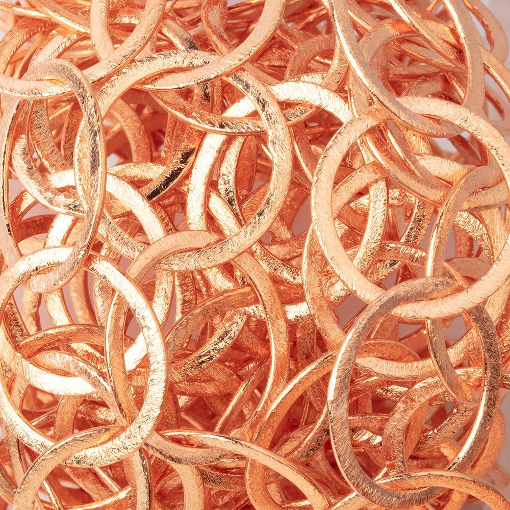 21mm and 23x21mm Copper Brushed Round & Oval Link Chain - Beadsofcambay.com