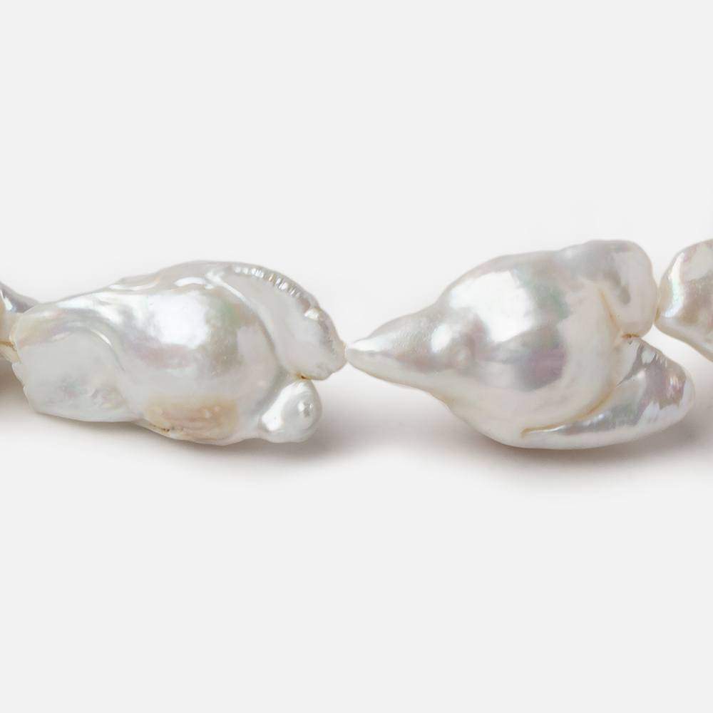 21x13-30x17mm Off White Ultra Baroque Freshwater Pearl 15 inch 15 pieces A - Beadsofcambay.com