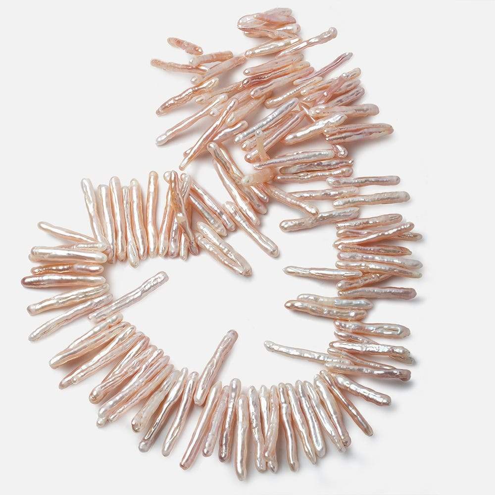 21x4-31x4mm TriColor Top Drilled Biwa Freshwater Pearls 16 inch 115 pieces A - Beadsofcambay.com