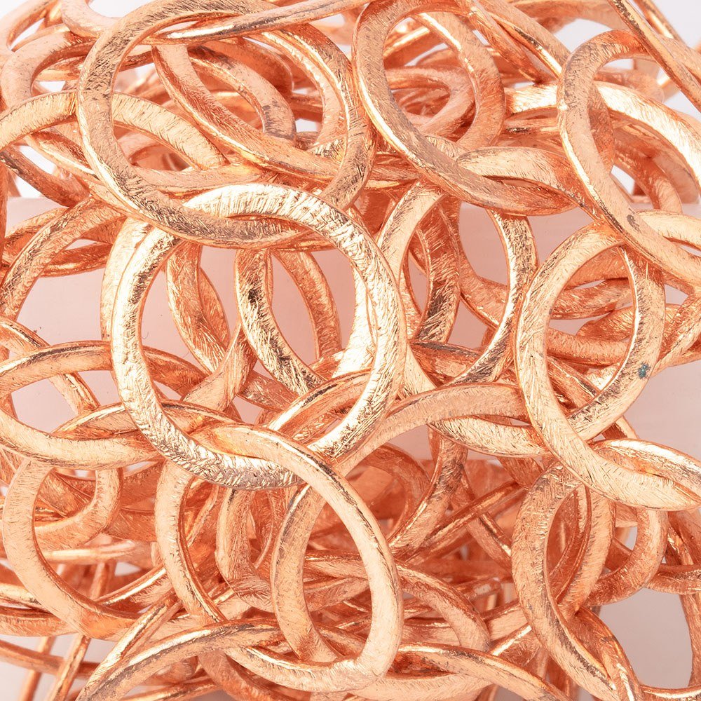 22mm and 18mm Copper Brushed Round Link Chain - Beadsofcambay.com