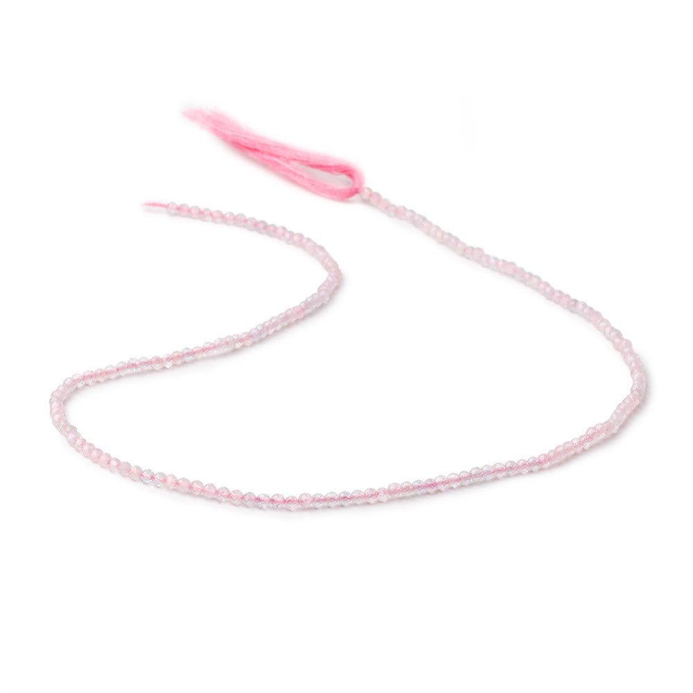 2.2mm Morganite Micro Faceted Round Beads 12.5 inch 160 pieces - Beadsofcambay.com