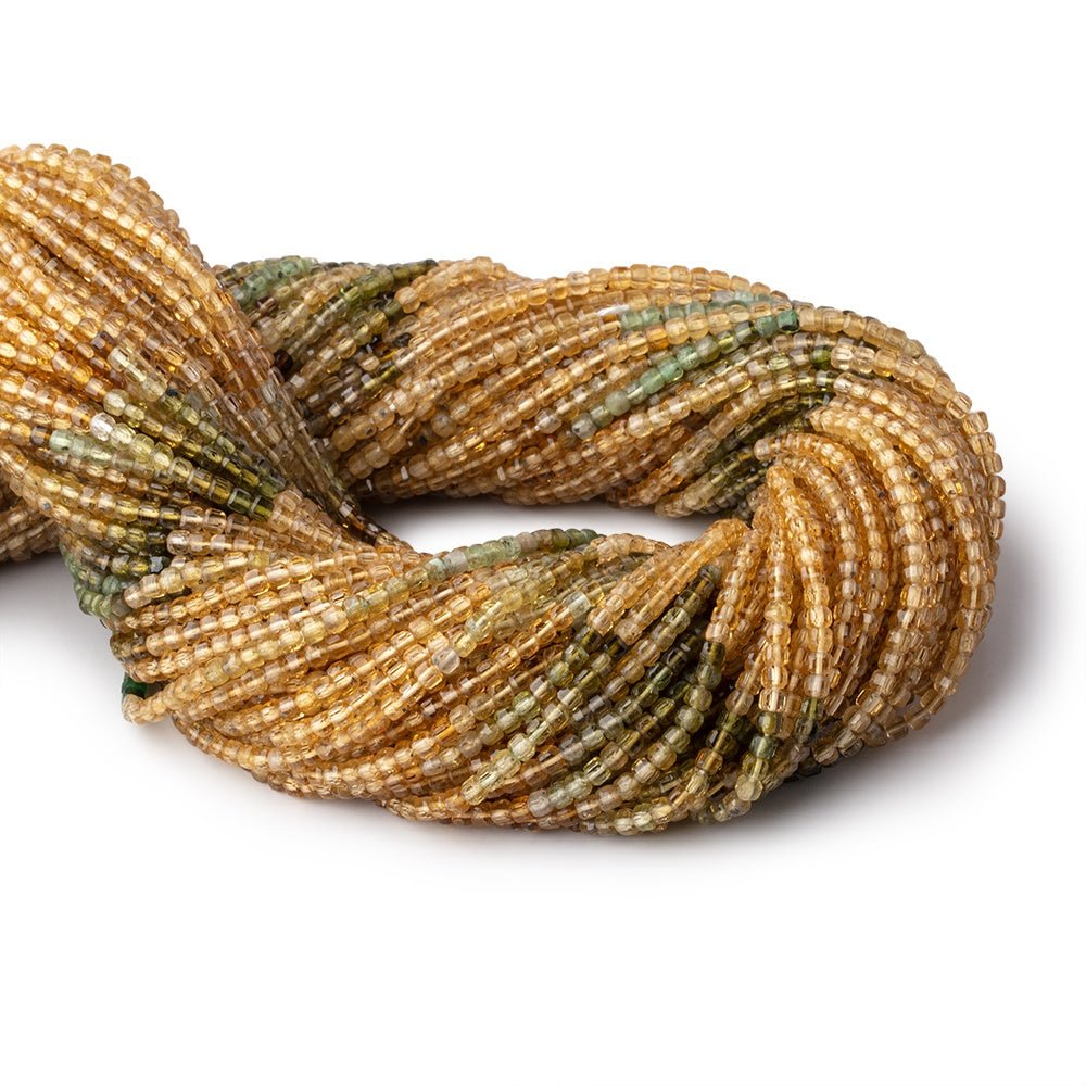 2.2mm Multi Color Tourmaline Micro Faceted Cube Beads 12.5 inch 140 pieces - Beadsofcambay.com