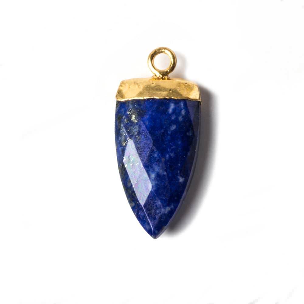 22x10mm Gold Leafed Lapis Lazuli Point Pendant 1 piece - Beadsofcambay.com