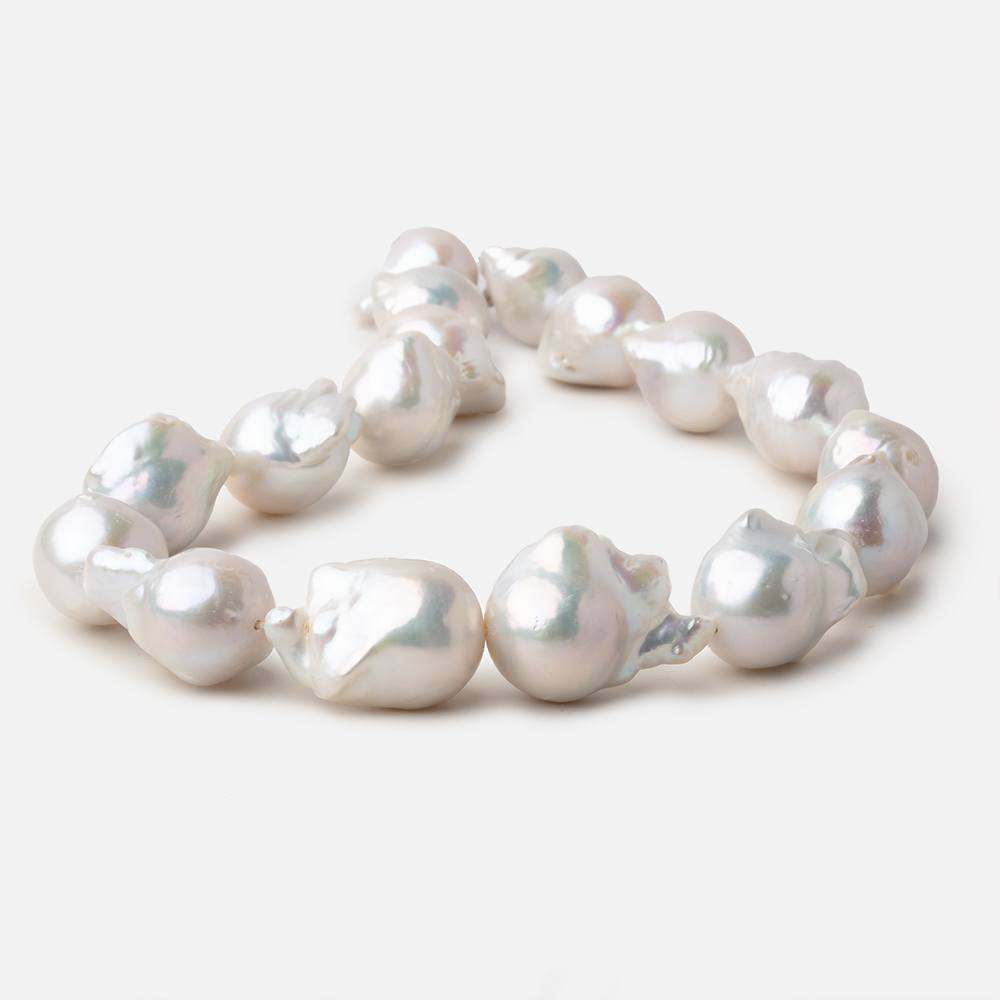 22x14.5-25x17mm Off White Ultra Baroque Freshwater Pearls 16 inch 17 pieces AAA - Beadsofcambay.com
