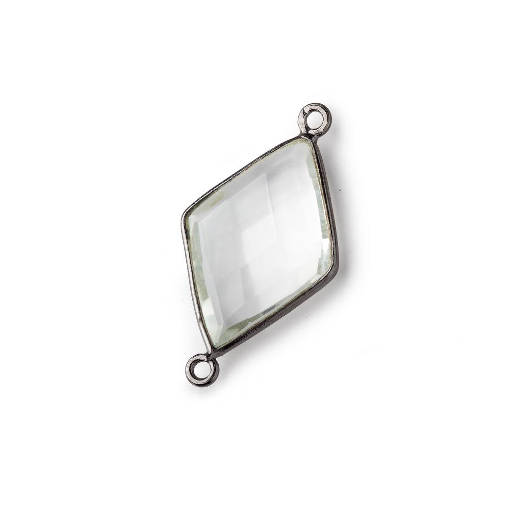 22x16mm Black Gold Crystal Quartz Faceted Kite Connector 1 piece - Beadsofcambay.com