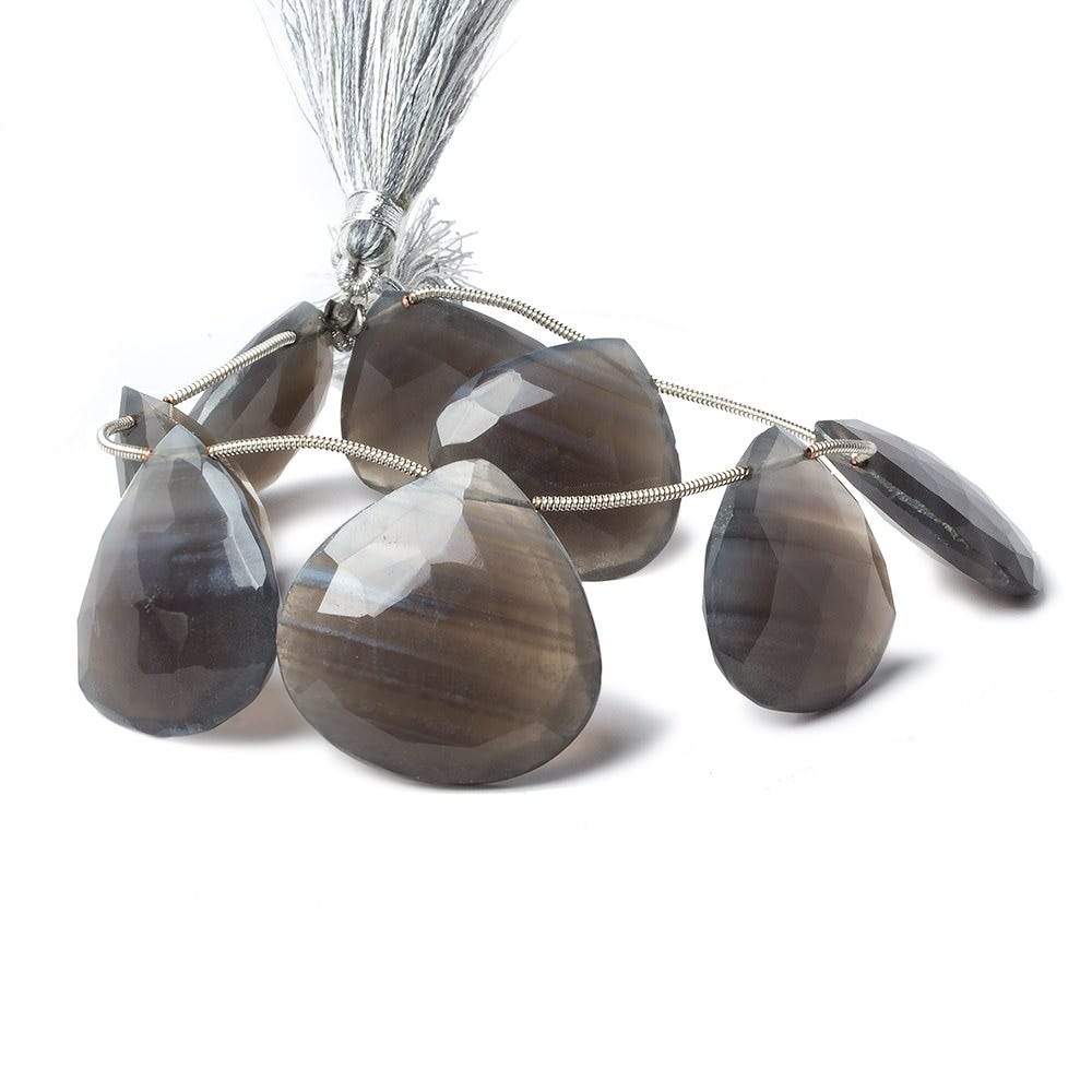 23-28mm Black and White Natural Agate Faceted Heart Beads 8 inch 8 pieces - Beadsofcambay.com